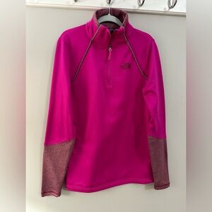 The North Face Magenta quarter zip pullover